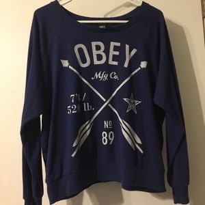 Obey Classic Sweatshirt Blue Size M